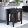 AFI, Mission, Solid Hardwood Side Table with USB Charger, 14 in, Set of 2, Black Espresso - Image 3