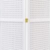 4 Panels Room Divider Folding Screen Pegboard Insert White Color 71' High x 70" Wide - Image 4