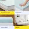 Sweet Home Collection Mattress Topper College Dorm Room Essentials Gel Infused Memory Foam 2 Inch Pad CertiPUR US Certified for College Students Boys and Girls, Twin XL, Blue - Image 3