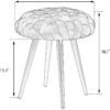 Asense Round Ottoman Footrest Stool Modern Velvet Footstool Seat Soft Padded Dressing Vanity Stool with Anti-Skid Iron Legs - Image 8