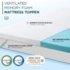 3 Inch Gel Memory Foam Mattress Topper Twin XL Size, High Density Ventilated Memory Foam Bed Mattress Topper for Back Pain,Non-Slip Design with Removable Bamboo Cover - Image 3