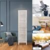 Babion 6 Panel Room Divider, Wood Room Divider, Room Dividers and Folding Privacy Screens, Room Partitions and Dividers, Folding Partition Screen, Bedroom Decoration Off White - Image 7