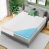 4 Inch Extra Firm Mattress Topper Twin XL with White Cover - Image 9