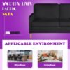 TYBOATLE 66" Sofa Couch,PU Leather Loveseat w/ 2 USB Charging Ports & Pillow,Modern Love Seats for Living Room,Small Couches for Small Spaces,Office,Bedroom(Black) (Black, 66" W) - Image 9
