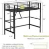 VECELO Loft Bed Twin Size, Metal Bedframe with Removable Ladder and Safety Guardrail, No Box Spring Needed, Space Saving, Noise Free, Black - Image 3