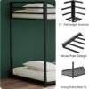 Twin Over Twin Metal Bunk Bed w/Full-Length Guardrail & Side Ladder, Low Metal Bed Frame, No Box Spring Needed, for Kids, Teens, Girls, Boys, Adults - Image 6