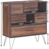 Tangkula 3-Tier Storage Cabinet, Wood File Cabinet with Drawers & 4 Metal Legs, Free Standing Display Bookshelf, Storage Bookcase for Home Office - Image 6