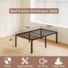 20 Inch Twin Bed Frame No Box Spring Needed, Heavy Duty Tall Metal Twin Platform Bed Frames with Large Storage Space, Easy Assembly Strong Bearing Capacity, Noise Free - Image 4