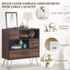 Tangkula 3-Tier Storage Cabinet, Wood File Cabinet with Drawers & 4 Metal Legs, Free Standing Display Bookshelf, Storage Bookcase for Home Office - Image 8