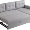 82" Sectional Sleeper Sofa with Storage Chaise & Pull-Out Bed,L-Shape Convertible 3 Seater Couch W/Tufted Backrest,Reversible Sleeper for Living Room Apartment Office,Light Gray - Image 8