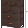 AZL1 Life Concept Storage Dresser Furniture Unit - Large Standing Organizer Chest for Bedroom, Office, Living Room, and Closet - 5 Drawers Removable Fabric Bins - Coffee - Image 9