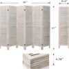 Babion 6 Panel Room Divider, Wood Room Divider, Room Dividers and Folding Privacy Screens, Room Partitions and Dividers, Folding Partition Screen, Bedroom Decoration Off White - Image 5
