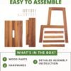 2 Step Wood Stool, Wooden Step Stools for Adults and Kids 250 LBS, Toddler Step Stool Kitchen Helper, Bathroom Stool, Bed Step Stools, Easy to Assemble - Image 7
