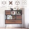Tangkula 3-Tier Storage Cabinet, Wood File Cabinet with Drawers & 4 Metal Legs, Free Standing Display Bookshelf, Storage Bookcase for Home Office - Image 9