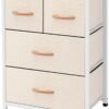 AZL1 Life Concept Dresser Storage Furniture Organizer-Large Standing Chest for Bedroom, Office, Entryway, Living Room and Closet-4 Removable Fabric Drawers, Ivory - Image 2