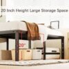20 Inch Twin Bed Frame No Box Spring Needed, Heavy Duty Tall Metal Twin Platform Bed Frames with Large Storage Space, Easy Assembly Strong Bearing Capacity, Noise Free - Image 5
