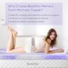 BedsPick 3 Inch Memory Foam Mattress Topper Twin XL, Gel Infused Swirl Soft Foam, College Dorm Extra Long XL Mattress Toppers Single Bed Toppers - Image 4