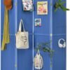 4 Panels Room Divider Folding Screen Pegboard Insert Blue Color 71' High x 70" Wide - Image 2