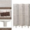 Babion 6 Panel Room Divider, Wood Room Divider, Room Dividers and Folding Privacy Screens, Room Partitions and Dividers, Folding Partition Screen, Bedroom Decoration Off White - Image 4