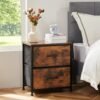 Sweetcrispy End Table with 2 Drawers for Bedroom, Small Bedside Nightstand, Storage Organizer Furniture, Fabric Cabinet Wood Top, Lightweight, Mini Dresser for Clothes, Closet, Dorm, 20" Height - Image 9