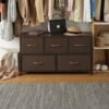 AZL1 Life Concept Extra Wide Dresser Storage Tower with Sturdy Steel Frame, 5 Drawers of Easy-Pull Fabric Bins, Organizer Unit for Bedroom, Hallway, Entryway, Coffee - Image 3