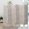 Babion 6 Panel Room Divider, Wood Room Divider, Room Dividers and Folding Privacy Screens, Room Partitions and Dividers, Folding Partition Screen, Bedroom Decoration Off White - Image 2