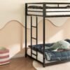 Twin Over Twin Metal Bunk Bed with Ladder/Slats Support/Safety Guardrail for Childs Adults Teens,Weight Capacity 400 lbs(Lower)/350 lbs(Upper),Black - Image 9