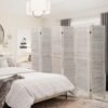 Babion 6 Panel Room Divider, Wood Room Divider, Room Dividers and Folding Privacy Screens, Room Partitions and Dividers, Folding Partition Screen, Bedroom Decoration Off White - Image 6