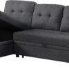 84" L-Shape Linen Reversible Sleeper Sectional Sofa with Storage Chaise, Convertible 3 Seater Tufted Corner Couch w/Pull-Out Bed, for Bedroom Living Room Apartment - Image 5