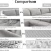 100 Inch Sectional Couches for Living Room,3 Seater Lounge Sofa with 5 Pillows,Extra Comfy Corduroy Sectional Couch with Armrests,Modular Sectional Sofa for Bed Room Apartment Office Grey - Image 5