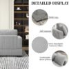 100 Inch Sectional Couches for Living Room,3 Seater Lounge Sofa with 5 Pillows,Extra Comfy Corduroy Sectional Couch with Armrests,Modular Sectional Sofa for Bed Room Apartment Office Grey - Image 4