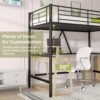 VECELO Loft Bed Twin Size, Metal Bedframe with Removable Ladder and Safety Guardrail, No Box Spring Needed, Space Saving, Noise Free, Black - Image 4