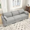100 Inch Sectional Couches for Living Room,3 Seater Lounge Sofa with 5 Pillows,Extra Comfy Corduroy Sectional Couch with Armrests,Modular Sectional Sofa for Bed Room Apartment Office Grey - Image 8
