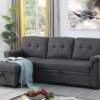 84" L-Shape Linen Reversible Sleeper Sectional Sofa with Storage Chaise, Convertible 3 Seater Tufted Corner Couch w/Pull-Out Bed, for Bedroom Living Room Apartment - Image 7