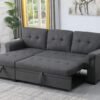 84" L-Shape Linen Reversible Sleeper Sectional Sofa with Storage Chaise, Convertible 3 Seater Tufted Corner Couch w/Pull-Out Bed, for Bedroom Living Room Apartment - Image 3