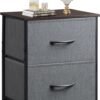 WLIVE Nightstand, 2 Drawer Dresser for Bedroom, Small Dresser with 2 Drawers, Bedside Furniture, Night Stand, End Table with Fabric Bins for Bedroom, Closet, Entryway, College Dorm, Dark Grey - Image 2