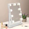 Vanity Mirror with Lights，Hollywood Lighted Makeup Mirror with 3 Color Modes and 9 Dimmable Diamond LED Light Bulbs Detachable 10X Magnification 360° Rotation Touch Control - Image 2