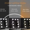 Vanity Mirror with Lights，Hollywood Lighted Makeup Mirror with 3 Color Modes and 9 Dimmable Diamond LED Light Bulbs Detachable 10X Magnification 360° Rotation Touch Control - Image 5