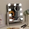 Vanity Mirror with Lights，Hollywood Lighted Makeup Mirror with 3 Color Modes and 9 Dimmable Diamond LED Light Bulbs Detachable 10X Magnification 360° Rotation Touch Control - Image 3