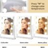 Vanity Mirror with Lights，Hollywood Lighted Makeup Mirror with 3 Color Modes and 9 Dimmable Diamond LED Light Bulbs Detachable 10X Magnification 360° Rotation Touch Control - Image 6