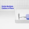 BedShelfie Bedside Shelf, Bunk Bed & Top Bunk, College Dorm Room Essentials, Clip On Nightstand, Bed Side Table Tray Organizer, Dorm Room Decor, College Dorm Essentials - Cable Catch, White - Image 4