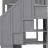 WOXYX Twin Size Loft Bed with Wardrobe and Staircase, Wood Loftbed w/Desk, Storage Drawers & Cabinet in 1,Grey - Image 10