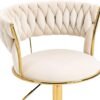 Swivel Chair with Golden Base,Modern Home Office Desk Chairs with Tufted Back Velvet Comfy Desk Chair Task Chair for College Dorm Living Room Bedroom,Vanity Chair with Wheels Modern Chair for Desk - Image 6
