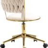 Swivel Chair with Golden Base,Modern Home Office Desk Chairs with Tufted Back Velvet Comfy Desk Chair Task Chair for College Dorm Living Room Bedroom,Vanity Chair with Wheels Modern Chair for Desk - Image 10
