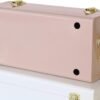 Vixdonos Metal Trunks College Dorm Steel Chests Decorative Storage Box Set of 2 Bedroom Organizer for Home Decor,23.7X14.2X9.5 Inches(Pink and White) - Image 4
