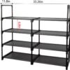 4 Tier Shoe Rack, 16-20 Pairs Narrow Expandable & Stackable Shoe Storage Organizer, Sturdy Vertical Shoe Shelf for Closet, Entryway, Garage, College Dorm and Bedroom (Black) - Image 4