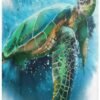 22.7"(H) Collapsible Laundry Hamper Watercolor Sea Turtle Laundry Basket Organizer Large with Handle Foldable Clothes Hamper - Image 2