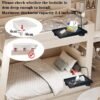 Bedside Shelf, Bunk Bed Shelf Organizer for Top Bunk Dorm Clip On Nightstand with Cup Holder Hooks Hanging Cup Plastic Bedside Shelf Tray for Kids for Bed College Dorm Room Essentials - Image 5
