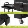 3 Tier Small Rolling Cart Organizer,Laundry Room Bathroom Organizers and Storage Office Shelves Mobile Shelving Unit Kitchen Trolley Cart with Wheels for Art,Craft,Diaper,Bedside,Snack(Black) - Image 5