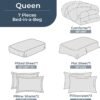 7 Pieces Queen Comforter Set, All Season Reversible Bed in a Bag Queen, Ultra Soft Queen Bedding Set with Grey Comforter, Flat Sheet, Fitted Sheet, Pillowcases, Pillow Shams, Navy Blue & Light Grey - Image 9